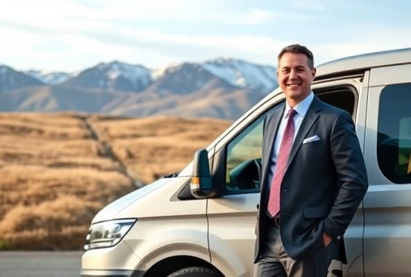 Hokkaido professional driver opening a premium vehicle door